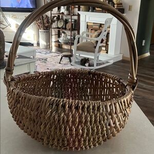 Handcrafted Woven Basket with Handle